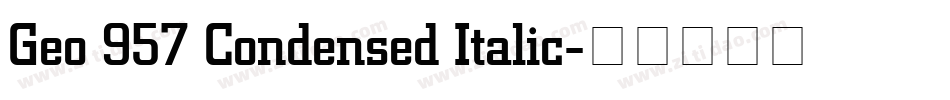 Geo 957 Condensed Italic字体转换
